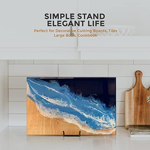 4 Pack 8 Inch Large Plate Stands for Display - Holder Stand + Metal Frame for Picture, Book, Decorative Platter, alternate
