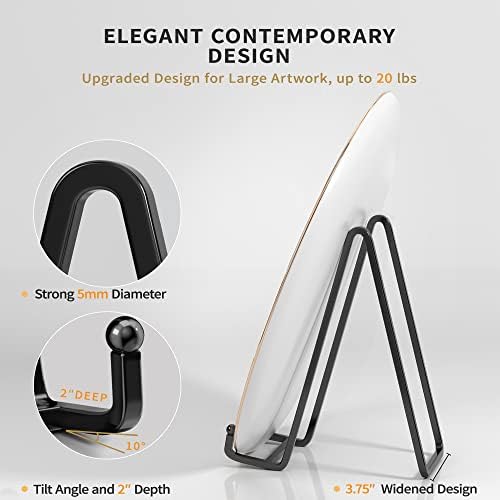 4 Pack 8 Inch Large Plate Stands for Display - Metal Square Wire Plate Holder Display Stand + Picture Stand for, alternate