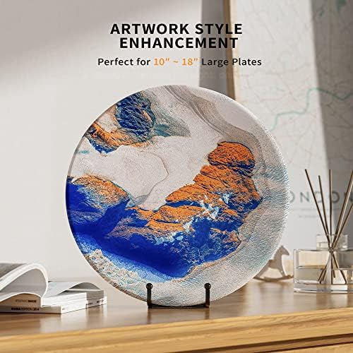 4 Pack 8 Inch Large Plate Stands for Display - Metal Square Wire Plate Holder Display Stand + Picture Stand for, alternate