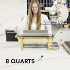 4 Pack 8QT Chafing Dish Full Set - Stainless Steel Catering Chafer with Lids, Pans & Fuel Holders - Buffet Food, alternate
