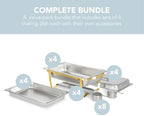 4 Pack 8QT Chafing Dish Full Set - Stainless Steel Catering Chafer with Lids, Pans & Fuel Holders - Buffet Food, alternate