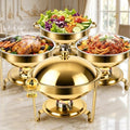 4 Pack 8QT Gold Chafing Dishes for Buffet, Food Warmers for Parties in Gold
