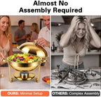 4 Pack 8QT Gold Chafing Dishes for Buffet, Food Warmers for Parties in Gold, alternate view 5