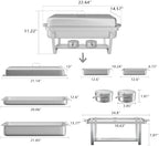 4-Pack 9.5QT Stainless Steel Chafing Dishes for Buffet, Silver in Silver-mixed Pack, alternate view 3