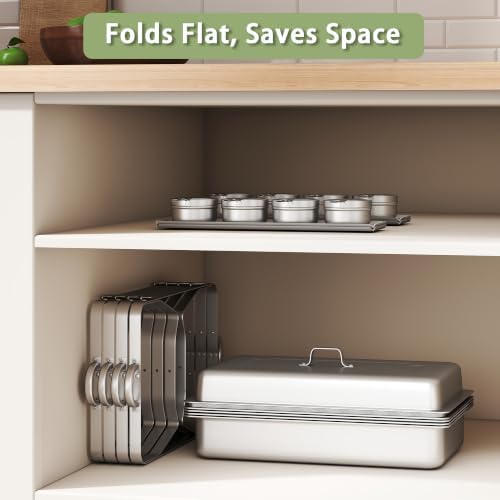 4-Pack 9.5QT Stainless Steel Chafing Dishes for Buffet, Silver in Silver-mixed Pack, alternate view 5
