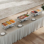 4-Pack 9.5QT Stainless Steel Chafing Dishes for Buffet, Silver in Silver-mixed Pack, alternate view 7