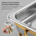 4 Pack 9QT Chafing Dishes for Buffet, Chafing Dish Full Set for Buffet in Silver & Gold- Square -4 Pack, alternate view 4
