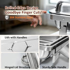 4 Pack 9QT Rectangular Chafing Dishes for Buffet, Full Size Pans, Silver in Silver, alternate view 5
