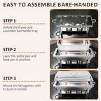 4 Pack 9QT Rectangular Chafing Dishes for Buffet, Full Size Pans, Silver in Silver, alternate view 7