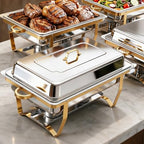 4 Pack 9QT Rectangular Chafing Dishes for Party Buffet Warmers with Lid