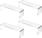 4 Pack Acrylic Risers Display Stands, Acrylic Shelf Riser Display Risers, Spice Rack for Dishes, Spices, Soda