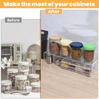 4 Pack Acrylic Risers Display Stands, Acrylic Shelf Riser Display Risers, Spice Rack for Dishes, Spices, Soda, alternate view