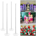 4-Pack Adjustable Metal Balloon Column Stands with Ground Stakes