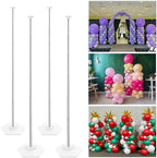 4-Pack Adjustable Metal Balloon Column Stands with Ground Stakes