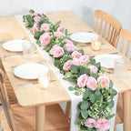 4 Pack Artificial Eucalyptus Flower Garland with Pink Roses, alternate view 4