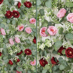 4 Pack Artificial Eucalyptus Flower Garland with Red Pink Roses, alternate view 5