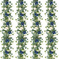 4 Pack Artificial Eucalyptus Flower Garland with White Blue Roses