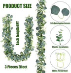4 Pack Artificial Eucalyptus Garland Eucalyptus Leaves Vines Greenery Garland Faux Silver Dollar Eucalyptus, alternate view 5