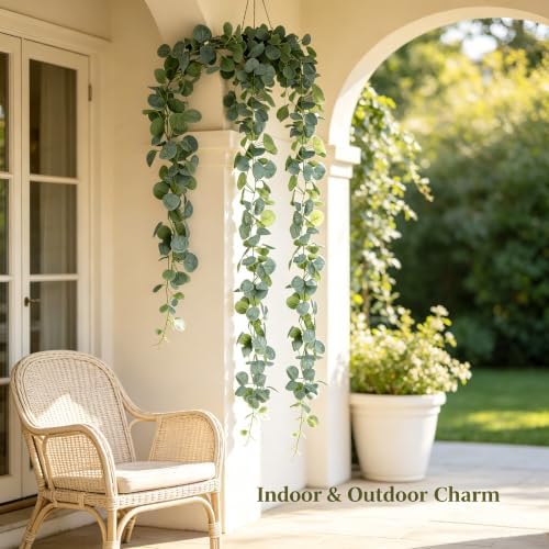 4 Pack Artificial Eucalyptus Garland Hanging Greenery Decor 6.9FT, alternate view 2