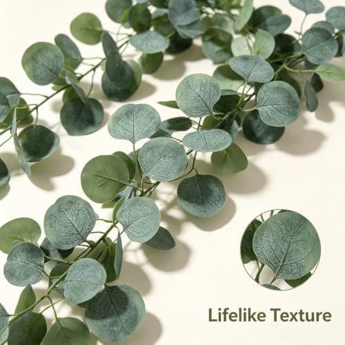 4 Pack Artificial Eucalyptus Garland Hanging Greenery Decor 6.9FT, alternate view 4