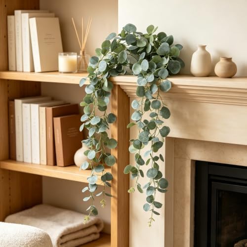 4 Pack Artificial Eucalyptus Garland Hanging Greenery Decor 6.9FT, alternate view 6