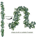 4 Pack Artificial Eucalyptus Garland with Willow Leaves Each 6.5 Feet Fake Greenery Garland Vine for Table, alternate view 4