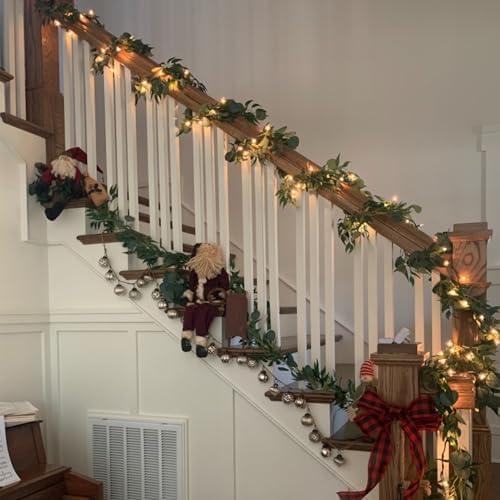 4 Pack Artificial Eucalyptus Garland with Willow Leaves Each 6.5 Feet Fake Greenery Garland Vine for Table, alternate view 6