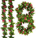 4 Pack Artificial Flower Garland, 5.6 FT Camellia Vine for Wedding Arch