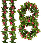 4 Pack Artificial Flower Garland, 5.6 FT Camellia Vine for Wedding Arch
