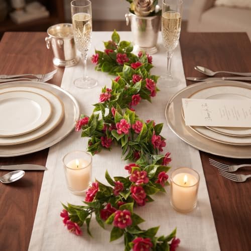 4 Pack Artificial Flower Garland, 5.6 FT Camellia Vine for Wedding Arch, alternate view 2