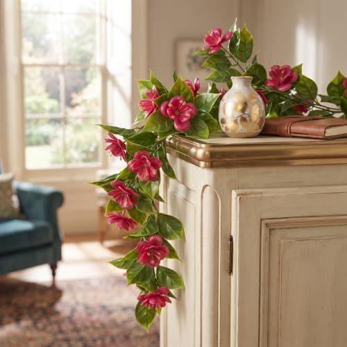 4 Pack Artificial Flower Garland, 5.6 FT Camellia Vine for Wedding Arch, alternate view 5