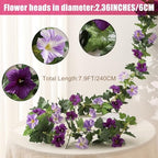 4 Pack Artificial Flower Garlands 15.8FT Fake Morning Glory Vines Silk Flowers Hanging Garland Ivy for Wedding, alternate