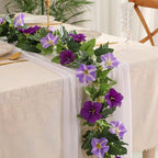 4 Pack Artificial Flower Garlands 15.8FT Fake Morning Glory Vines Silk Flowers Hanging Garland Ivy for Wedding, alternate