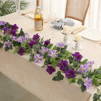 4 Pack Artificial Flower Garlands 15.8FT Fake Morning Glory Vines Silk Flowers Hanging Garland Ivy for Wedding, alternate