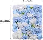 4 Pack Artificial Flower Wall Panels 24" x 16" Blue & White Faux Hydrangea and Rose Artificial Flower Backdrop, alternate