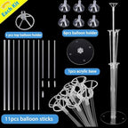 4 Pack Balloon Stand Kit For Table, Balloon Sticks with Bases in Clear, alternate view 3
