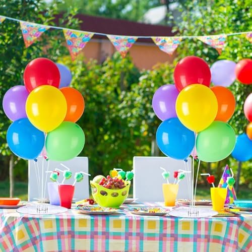 4 Pack Balloon Stand Kit For Table, Balloon Sticks with Bases in Clear, alternate view 6