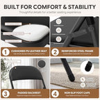 4 Pack Black Padded Folding Chairs with Metal Frame, alternate view 5