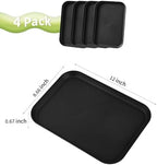4 Pack Black Plastic Serving Trays for Party Serving Food - Rectangular, 8.66 by 12 in, Heavy Duty Dessert Trays, alternate