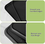 4 Pack Black Plastic Serving Trays for Party Serving Food - Rectangular, 8.66 by 12 in, Heavy Duty Dessert Trays, alternate