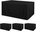 4 Pack Black Tablecloth Fitted Table Clothes for 4 Foot Rectangle Tables - Water Resistant Washable Fabric