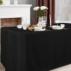 4 Pack Black Tablecloth Fitted Table Clothes for 4 Foot Rectangle Tables - Water Resistant Washable Fabric, alternate view 2