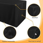 4 Pack Black Tablecloth Fitted Table Clothes for 4 Foot Rectangle Tables - Water Resistant Washable Fabric, alternate view 5