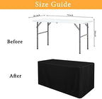 4 Pack Black Tablecloth Fitted Table Clothes for 6 Foot Rectangle Tables - Water Resistant Washable Fabric, alternate view 3