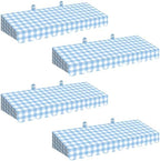 4 Pack Blue Gingham Cardboard Circus Awning, 3D Paper Awning