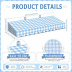 4 Pack Blue Gingham Cardboard Circus Awning, 3D Paper Awning, alternate view 2