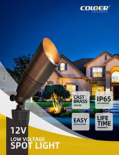 4 Pack Brass Landscape Spotlights Outdoor with 5W MR16 Bronze(102B), alternate view 2