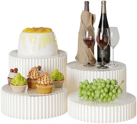 4 Pack Buffet Risers, Dessert Display Stands Foldable Food Stands for Display Party Risers for Buffet Table with