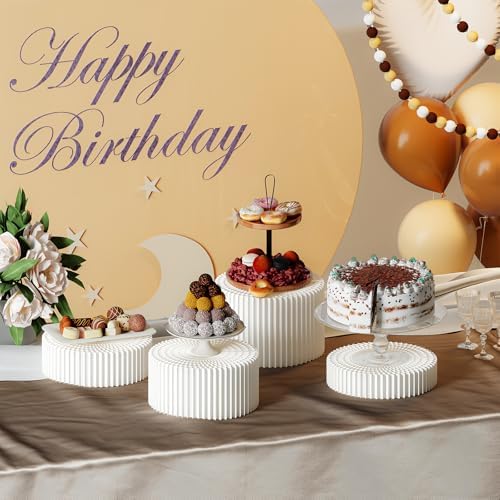 4 Pack Buffet Risers, Dessert Display Stands Foldable Food Stands for Display Party Risers for Buffet Table with, alternate