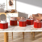 4 Pack Buffet Risers, Foldable Accordion Food Display Risers with Acrylic Disc, Dessert Table Display Set, alternate view 2